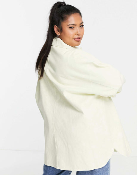 Asos Design Curve Tie Dye Shacket In Yellow