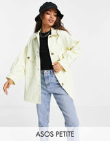 Asos Design Petite Tie Dye Shacket In Yellow
