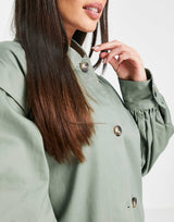 Asos Design Tall Sleeve Detail Jacket In Khaki