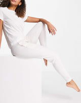 Asos Design Mix & Match Lounge Super Soft Rib Jogger In Ecru