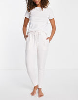 Asos Design Mix & Match Lounge Super Soft Rib Jogger In Ecru
