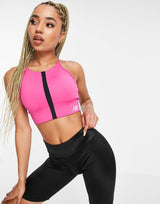 New Balance Running Relentless Light Support Long Line Sports Bra In Pink