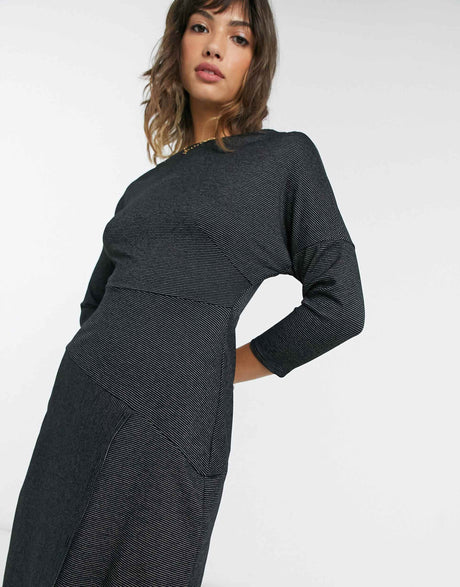 Closet London Off Shoulder Cropped Sleeve Wrap Mini Dress In Black