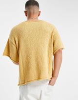 Asos Design Oversized Textured T-Shirt In Off Pale Yellow