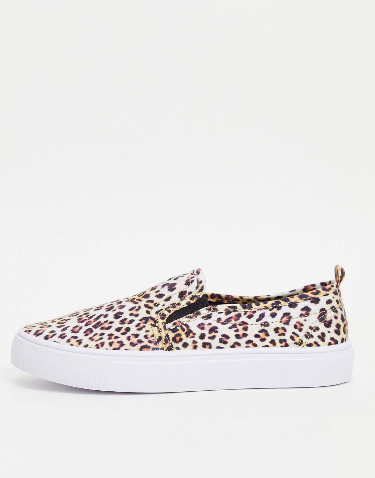 Asos Design Wide Fit Dotty Slip On Plimsolls In Leopard