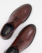 Walk London Oliver Derby Shoes In Tan Leather