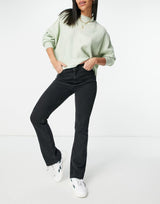 Asos Design High Rise '70'S' Stretch Flare Jeans In Washed Black