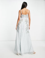 Maya Embellished Maxi Dress In Ice Blue