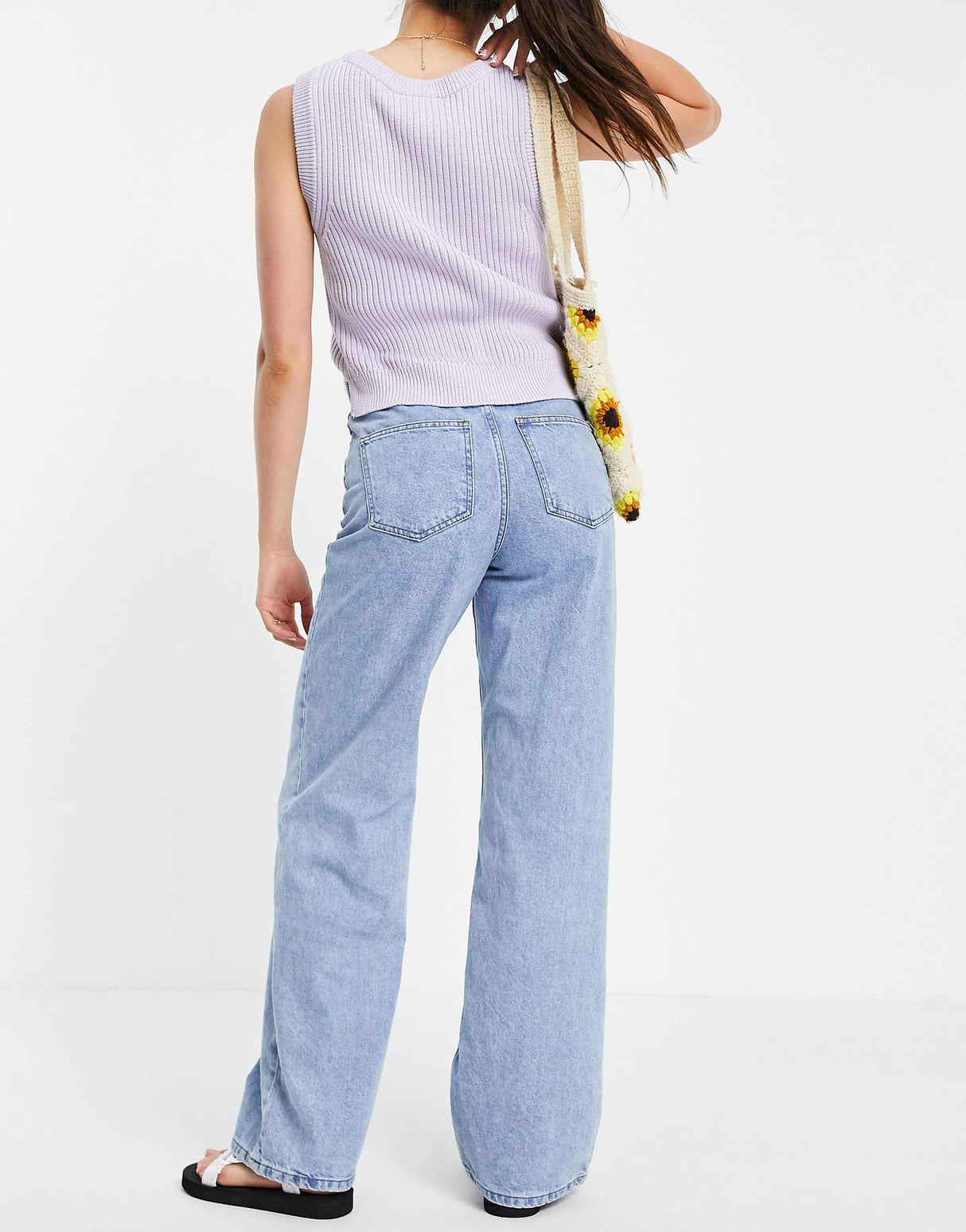 Asos Design Tall High Rise 'Relaxed' Dad Jeans In Lightwash