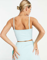 New Balance Strappy Crop Top In Aqua-