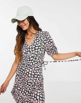 Whistles Exclusive Animal Printed Wrap Jersey Dress In Multi