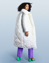 Asos Design Oversized Hero Quilted Maxi Coat In Cream