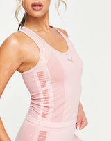 Puma Training Evoknit cropped seamless vest top in soft pink