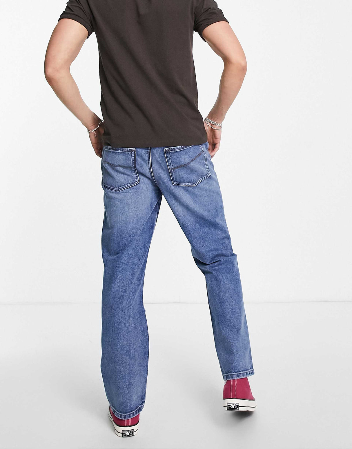 Collusion X000 Unisex 90S Straight Leg Jean In Mid Wash Blue