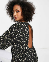 American Eagle Printed Floral Tunic In Black