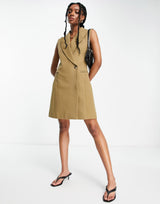 & Other Stories Sleeveless Blazer Dress In Beige