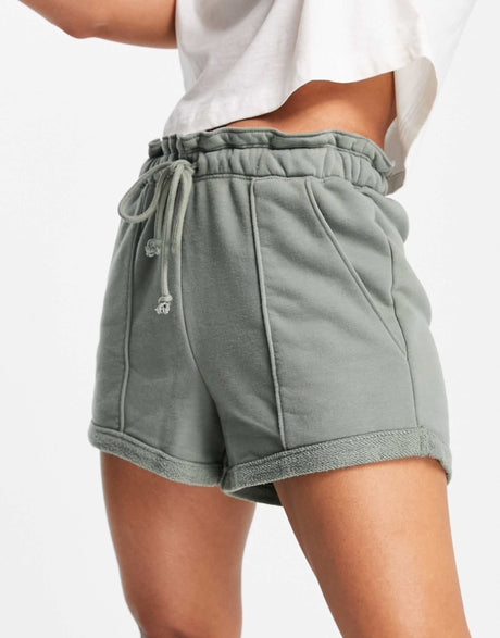Abercrombie & Fitch Paperbag Tie Waist Short In Green