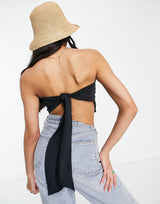 Abercrombie & Fitch Tie Back Cut Out Cami Top In Black