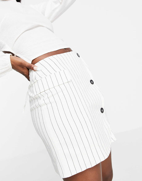 Reclaimed Vintage Inspired Mini Skirt Suit Co-Ord In Stripe