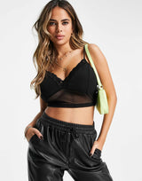 Asos Design Hourglass Bralet With Mesh Panels In Black