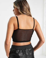 Asos Design Hourglass Bralet With Mesh Panels In Black