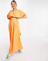 & Other Stories Co-Ord Skater Midi Skirt In Orange