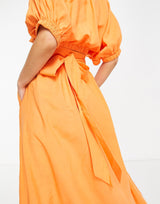 & Other Stories Co-Ord Skater Midi Skirt In Orange