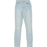 Na-Kd Cotton Highwaist Skinny Ripped Jean In Light Blue