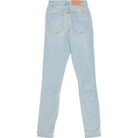 Na-Kd Cotton Highwaist Skinny Ripped Jean In Light Blue