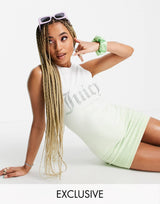 Juicy Couture X Asos Ombre Mini Dress In Towelling In Mint Green