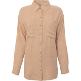 Hollister Step Hem Shacket In Tan Ground Check