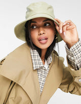 Asos Design Pu Bucket Hat In Sage