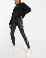 Puma Pearl Print High Waist 7/8 Leggings In Black And Pink