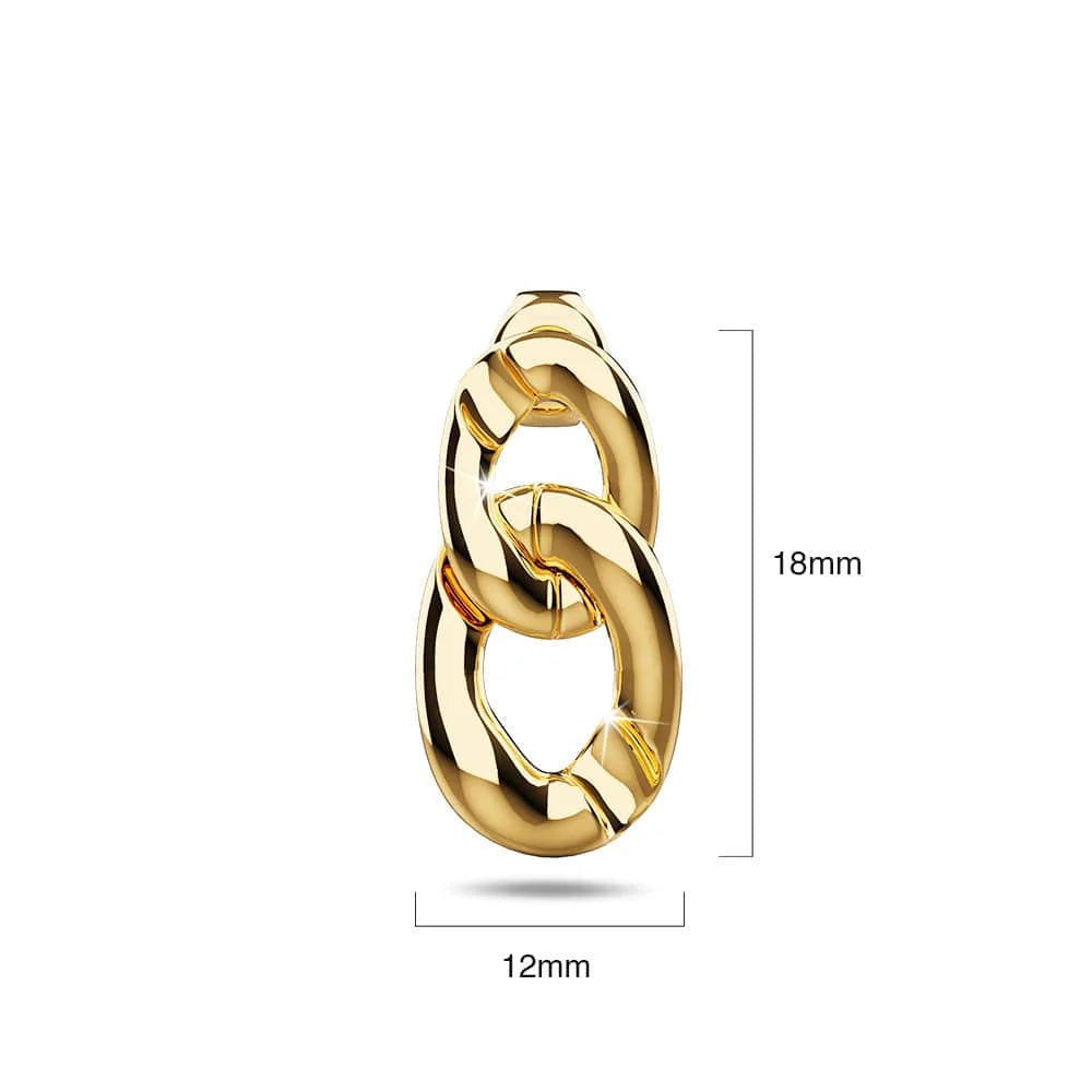 Bullion Gold Inscript Link Gold Layered Earrings