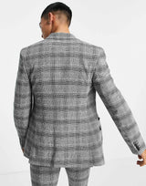 Asos Design Super Skinny Suit Jacket In Grey Check