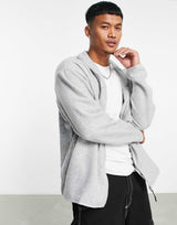 Asos Design Oversized Polar Fleece Track Jacket In Grey Marl