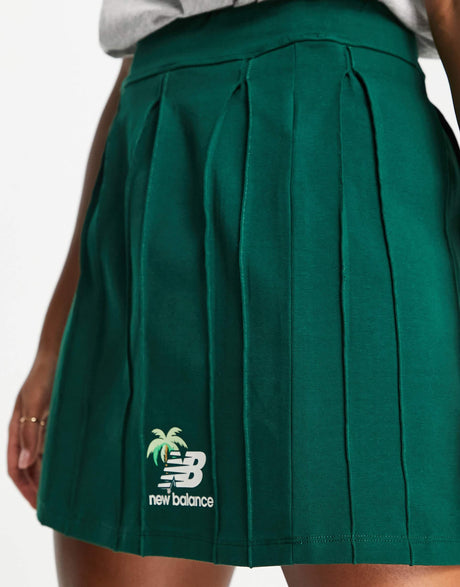 New Balance Palm Tree Tennis Skirt In Green -