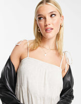 Abercrombie & Fitch Thin Strap Mini Dress In White