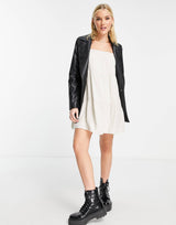 Abercrombie & Fitch Thin Strap Mini Dress In White
