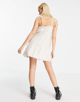 Abercrombie & Fitch Thin Strap Mini Dress In White
