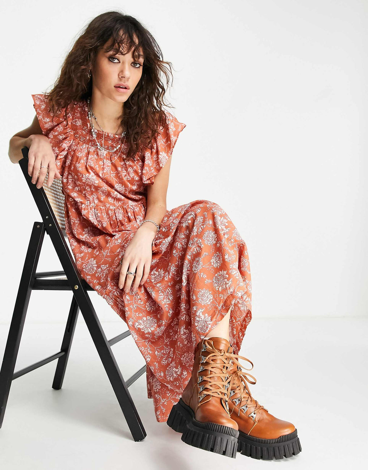 Free People Bonita Printed Midi Dress In 90'S Floral