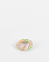 Asos Design Rubber Ring In Dome Shape In Multicoloured Marble