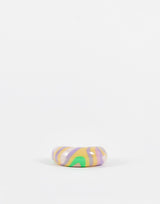 Asos Design Rubber Ring In Dome Shape In Multicoloured Marble