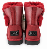 Australian Leather Ugg Classic Mini 1Button - Metallic Ruby - AU5
