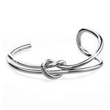 Boxed Forever Knot White Gold Titanium Cuff Bangle & Ring Set in White Gold