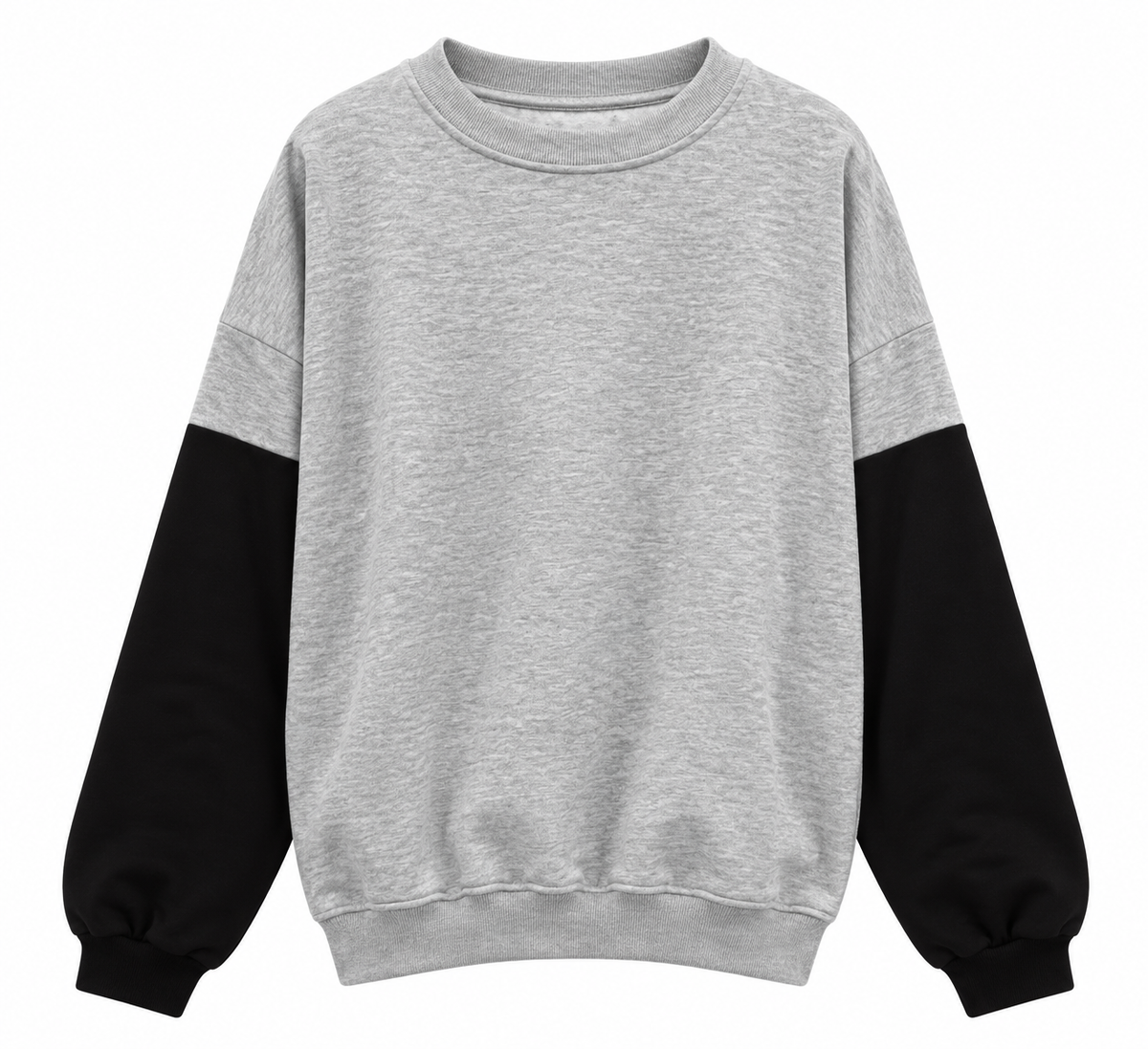Asos Design Curve Cocoon Sweatshirt With Contrast Sleeve In Grey Marl