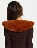 Asos Design Faux Fur Collar In Brown