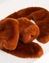Asos Design Faux Fur Collar In Brown