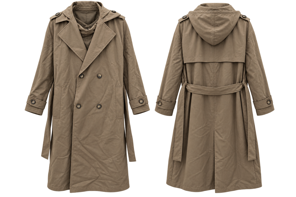 Asos Design Trench Coat With Hood In Stone