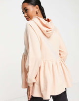 Asos Design Maternity Smock Hoodie In Pink